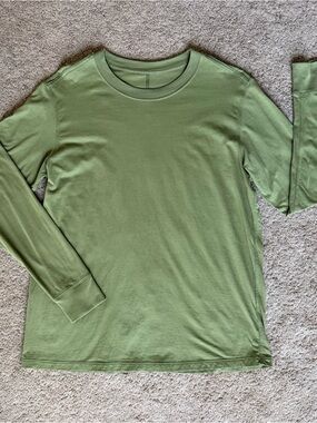 lululemon athletica All Yours Cotton Bronze Green Long Sleeve Tee